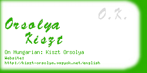 orsolya kiszt business card